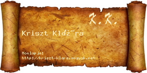 Kriszt Klára névjegykártya