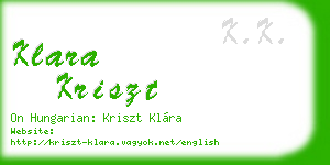 klara kriszt business card